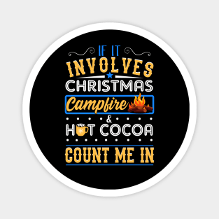 Xmas Campfire and Hot Cocoa. Ugly Christmas Sweater. Magnet